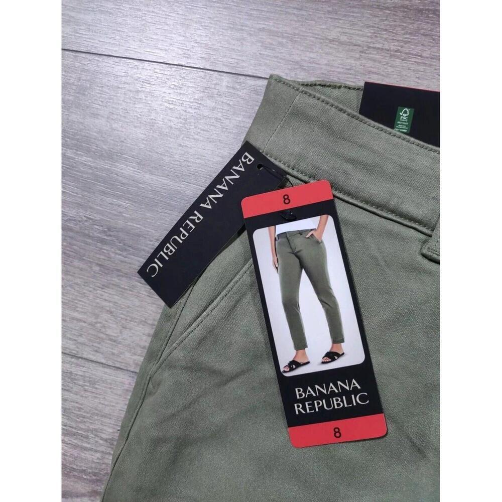 Banana Republic Pants Adult Size 8 Green Cropped Chino Pants Q6 - Picture 4 of 4